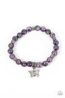 Butterfly Nirvana - Purple Bead Bracelet Paparazzi Accessories