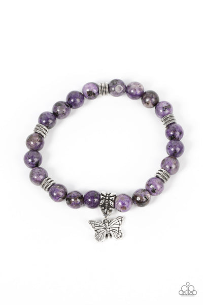 Butterfly Nirvana - Purple Bead Bracelet Paparazzi Accessories
