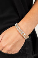 Mic Dropping Drama Gold Rhinestone Bracelet Paparazzi