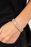 Mic Dropping Drama Gold Rhinestone Bracelet Paparazzi