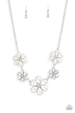 Fiercely Flowering - White Pearl Necklace Paparazzi Accessories