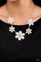 Fiercely Flowering - White Pearl Necklace Paparazzi Accessories