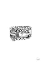 Head In The Stars - Silver Hematite Ring Paparrazi Accessories