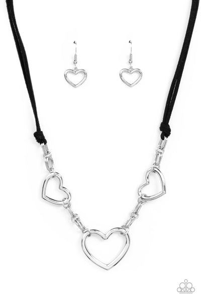 Fashionable Flirt - Black Heart Necklace Paparazzi Accessories