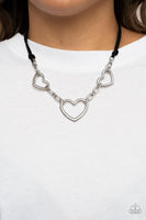 Fashionable Flirt - Black Heart Necklace Paparazzi Accessories