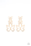 Flamboyant Flutter Gold Butterfly Earrings Paparazzi Accessories