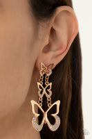 Flamboyant Flutter Gold Butterfly Earrings Paparazzi Accessories