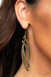 Twinkle for Two Brass Rhinestone Earrings Paparazzi Accessories
