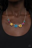 Pampered Powerhouse Multi Blue Pink Yellow Necklace Paparazzi
