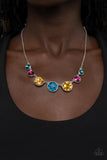 Pampered Powerhouse Multi Blue Pink Yellow Necklace Paparazzi