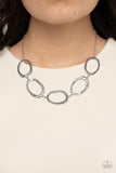Gritty Go-Getter - Silver Bling Necklace Paparazzi Accessories
