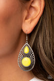 Prima Donna Diva Yellow Silver Earrings Paparazzi Accessories