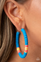 Colorfully Contagious - Blue Hoop Earrings Paparazzi Accessories