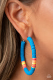 Colorfully Contagious - Blue Hoop Earrings Paparazzi Accessories