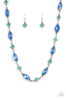 Prismatic Reinforcements Multi Blue Green Necklace Paparazzi