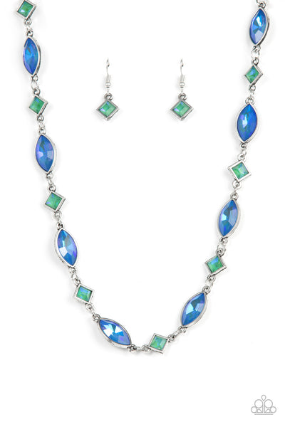 Prismatic Reinforcements Multi Blue Green Necklace Paparazzi
