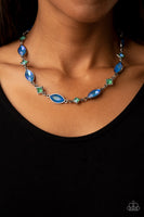 Prismatic Reinforcements Multi Blue Green Necklace Paparazzi