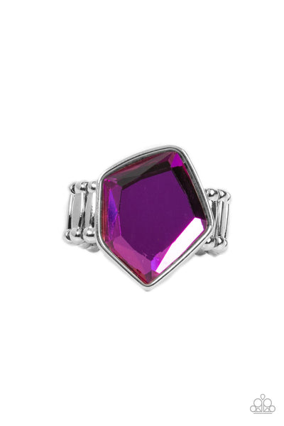 Abstract Escapade Purple UV Gem Ring Paparazzi