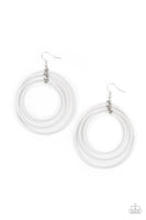 Colorfully Circulating White Seed Bead Earrings Paparazzi