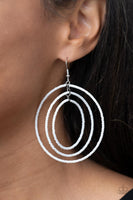Colorfully Circulating White Seed Bead Earrings Paparazzi