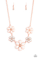 Fiercely Flowering Copper Floral Necklace Paparazzi Accessories