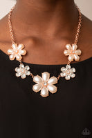 Fiercely Flowering Copper Floral Necklace Paparazzi Accessories