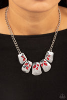 Jubilee Jingle Red Rhinestone Necklace Paparazzi Accessories