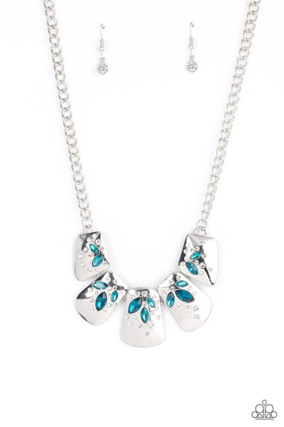 Jubilee Jingle Blue Rhinestone Necklace Paparazzi Accessories