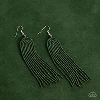 Right as RAINBOW Green Seed Bead Earrings Paparazzi Accessories