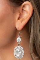 Capriciously Cosmopolitan White Rhinestone Earrings Paparazzi