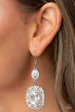 Capriciously Cosmopolitan White Rhinestone Earrings Paparazzi