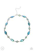 Prismatic Reinforcements - Green iridescent Blue Necklace Paparazzi Accessories