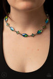 Prismatic Reinforcements - Green iridescent Blue Necklace Paparazzi Accessories
