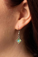 Prismatic Reinforcements - Green iridescent Blue Necklace Paparazzi Accessories