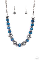 Interstellar Influencer Blue Metallic Necklace Paparazzi