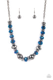 Interstellar Influencer Blue Metallic Necklace Paparazzi