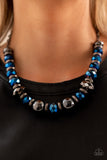 Interstellar Influencer Blue Metallic Necklace Paparazzi