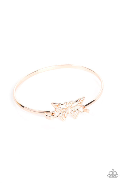 Did I FLUTTER? Rose Gold Butterfly Bracelet Paparazzi Accessories