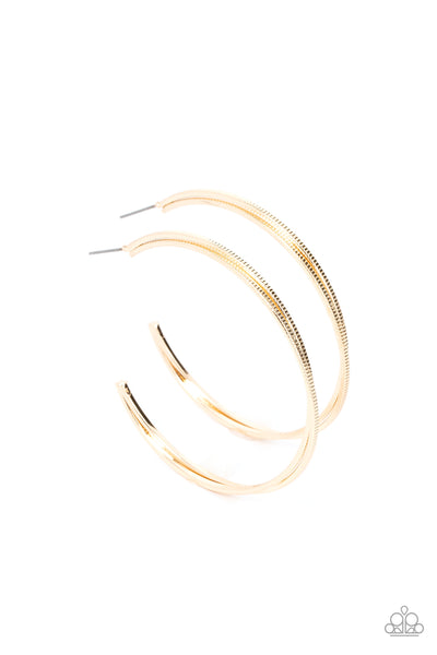 Monochromatic Curves Gold Large Hoop Earrings Paparazzi Accessories