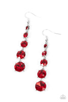 Red Carpet Charmer Red Rhinestone Earrings Paparazzi Accessories