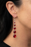 Red Carpet Charmer Red Rhinestone Earrings Paparazzi Accessories