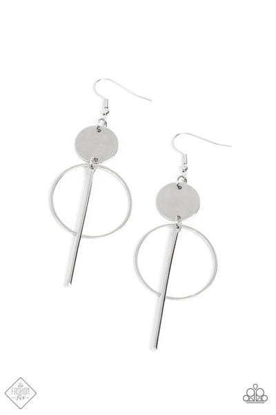 Harmoniously Balanced - Silver Bar Earrings Paparazzi Accessories