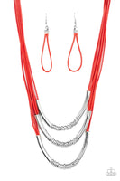 Mechanical Mania Red Cord Necklace Paparazzi Accessories