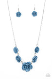 PRIMROSE and Pretty Blue Floral Necklace Paparazzi