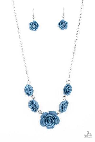 PRIMROSE and Pretty Blue Floral Necklace Paparazzi
