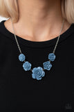 PRIMROSE and Pretty Blue Floral Necklace Paparazzi
