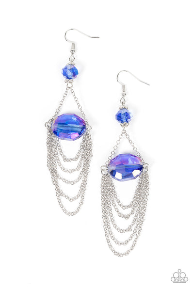 Ethereally Extravagant Blue Earrings Paparazzi accessories