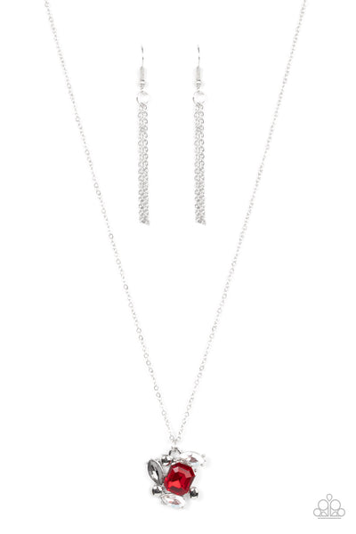 Prismatic Projection Red Bling Necklace Paparazzi Accessories