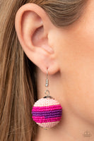 Zest Fest Pink Purple Seed Beads Earrings Paparazzi Accessories