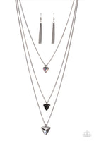 Follow the LUSTER Black Layered Iridescent Necklace Paparazzi